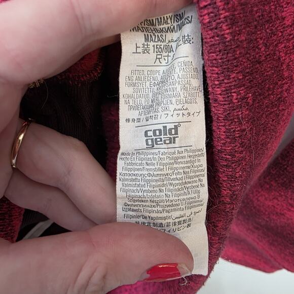 Under Armour Pink Full Zip Hooded Striped Athleisure Winter Sweet Jacket Size S - Picture 4 of 10